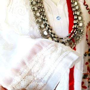 New white chikankari kurta kurti